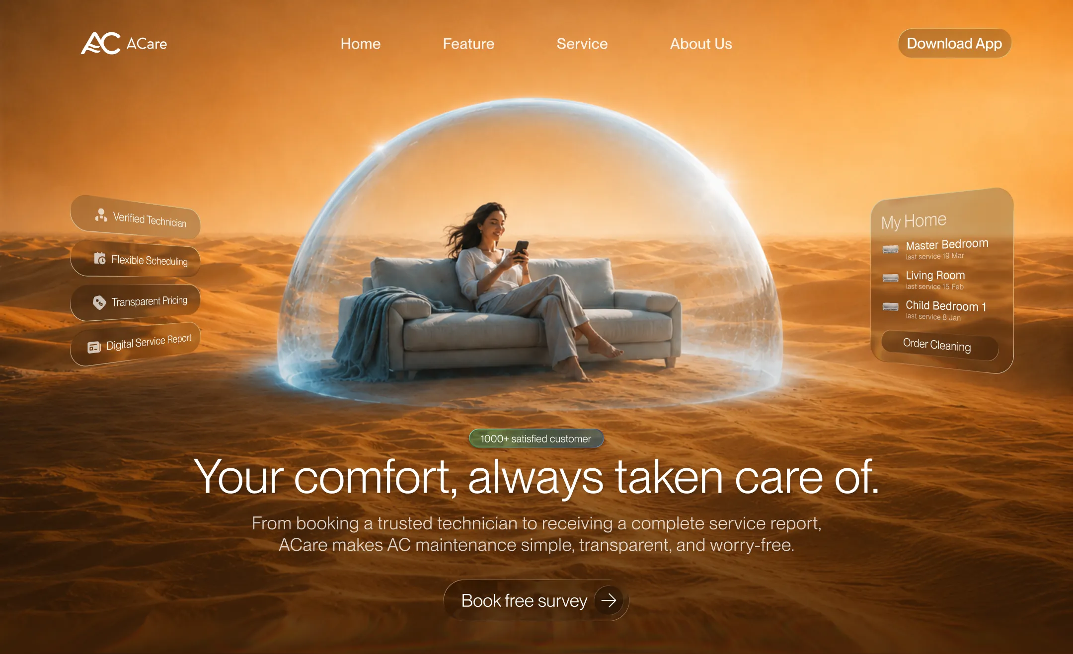 ACare - AC Service Landing Page