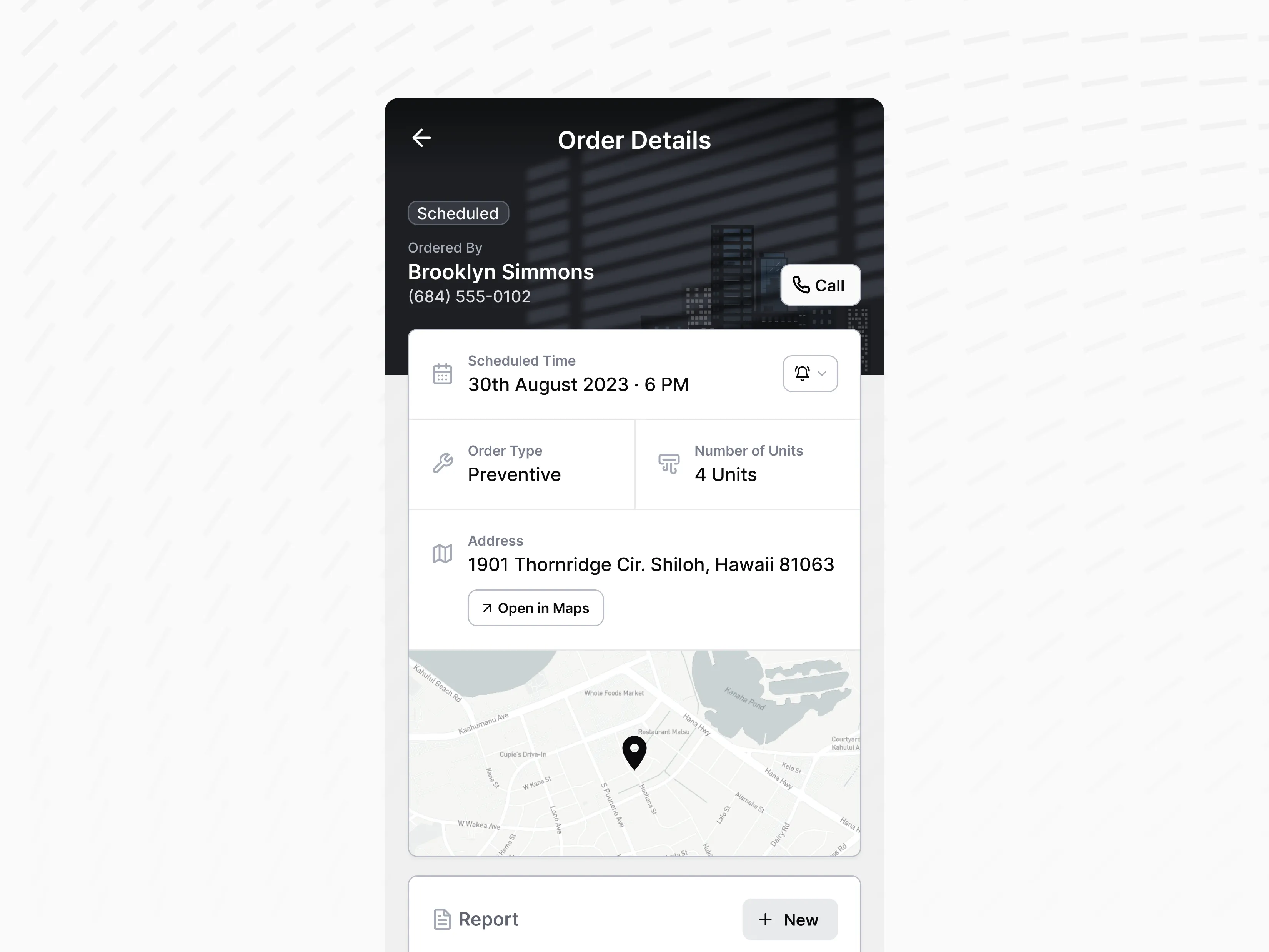 Field Service App — Order Details Screen