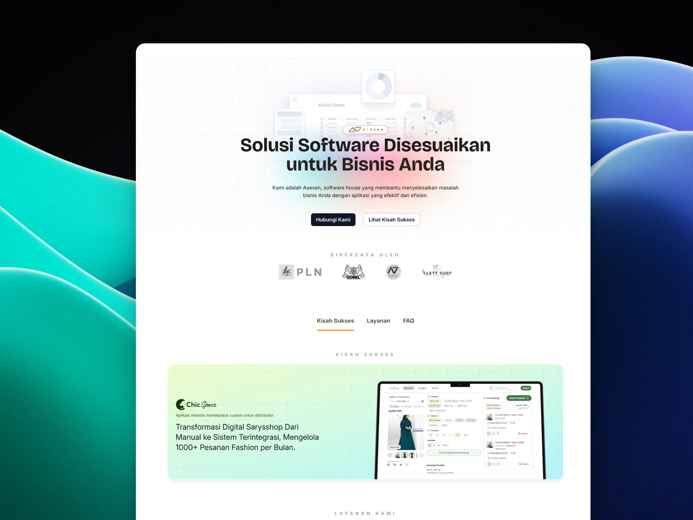 Aseven Website - Main Page