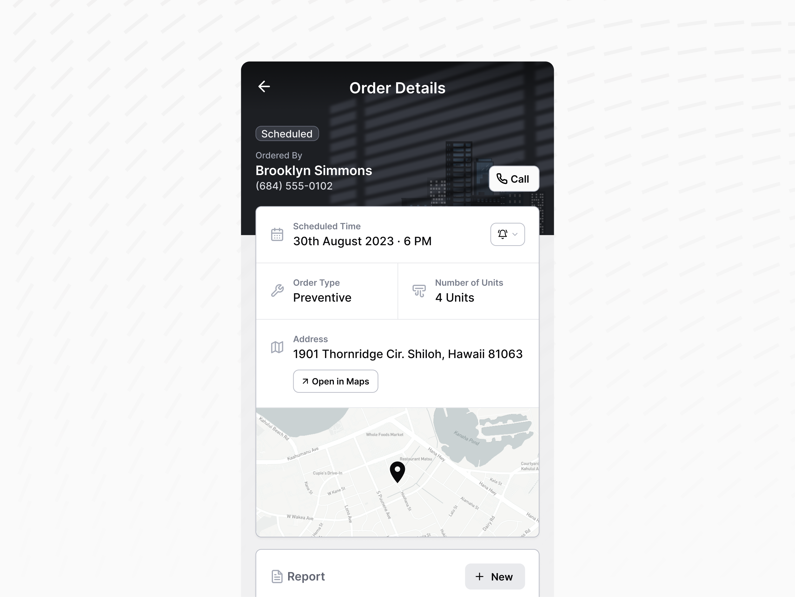 Field Service App — Order Details Screen