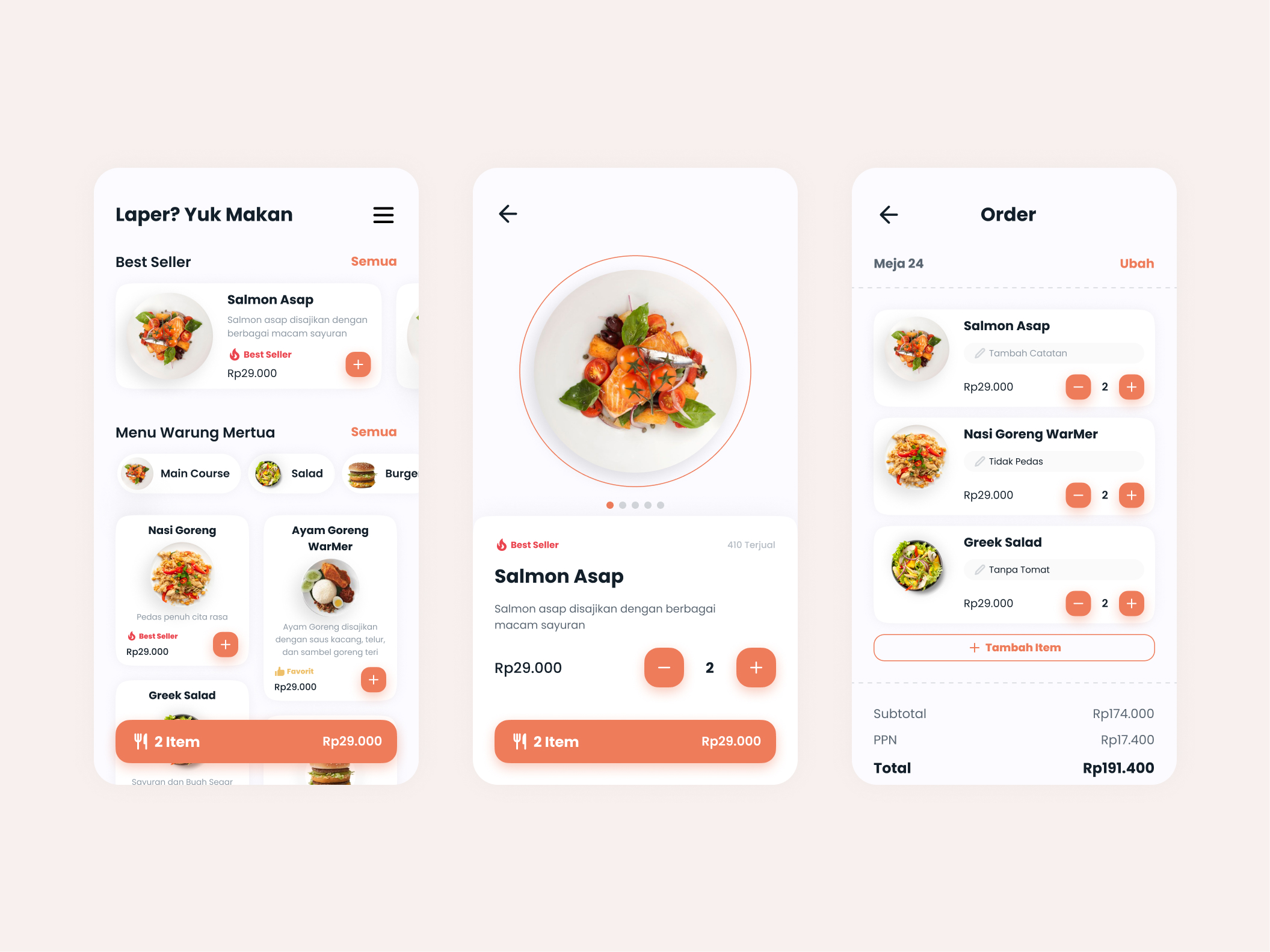 Food Ordering App — Browse, Detail & Checkout
